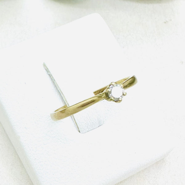 Bague Or avec Diamant Solitaire