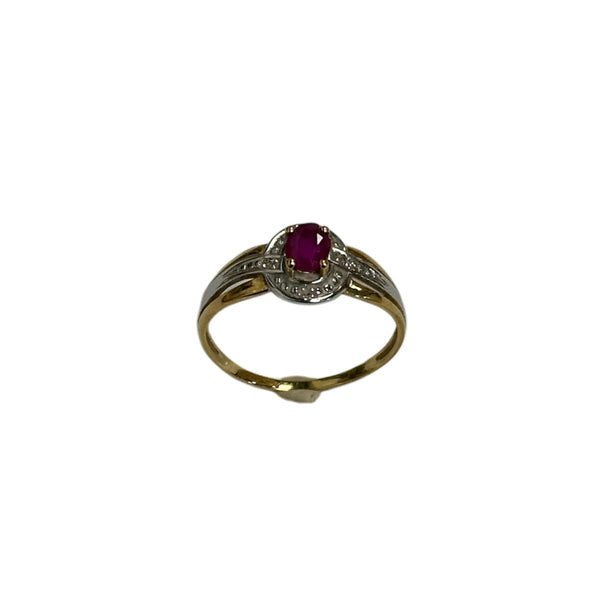 Bague 2 Ors avec Pierre Rouge
