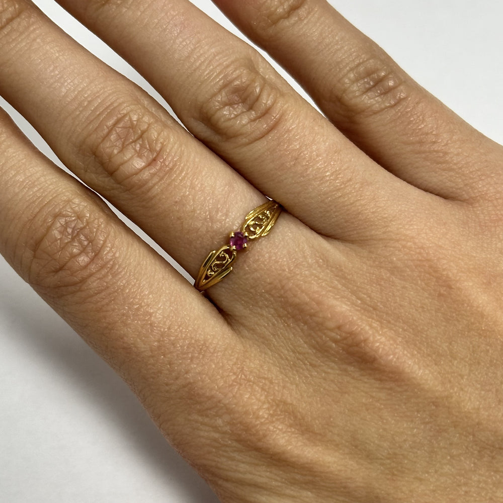 Bague Or avec Pierre Rose