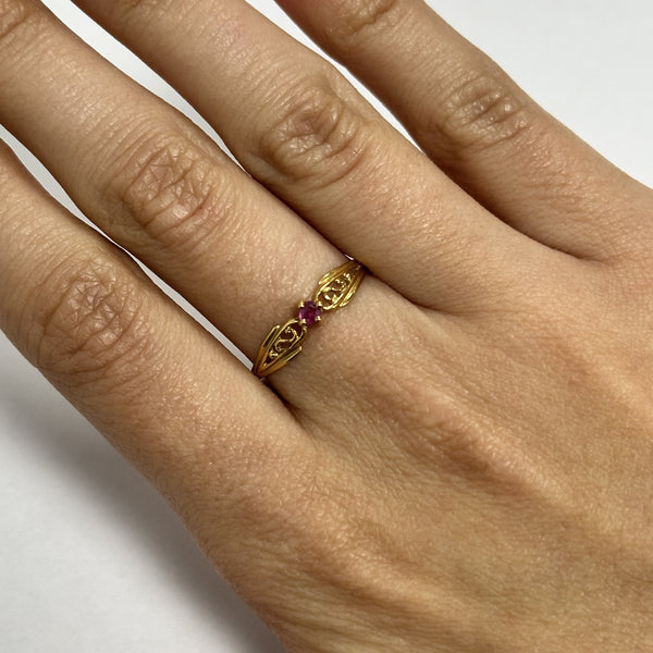 Bague Or avec Pierre Rose