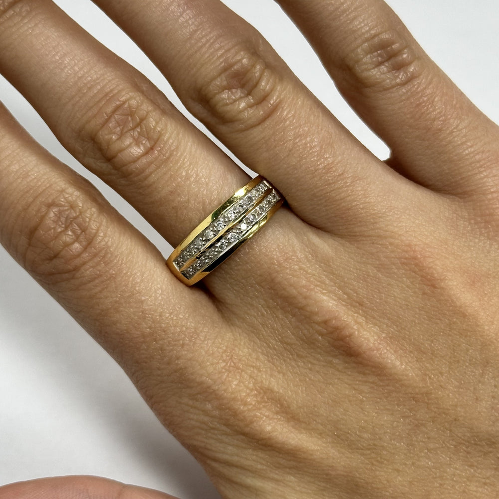 Bague 2 Ors avec Diamants