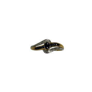 Bague Or avec Pierre Bleue et Diamants
