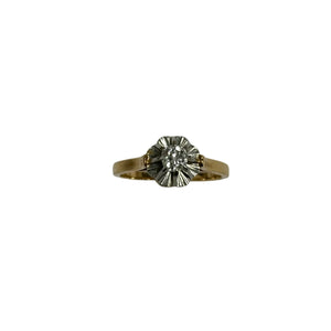 Bague 2 Ors avec Diamant Solitaire 0.20ct