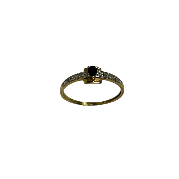 Bague Or avec Pierre Bleue et Diamants