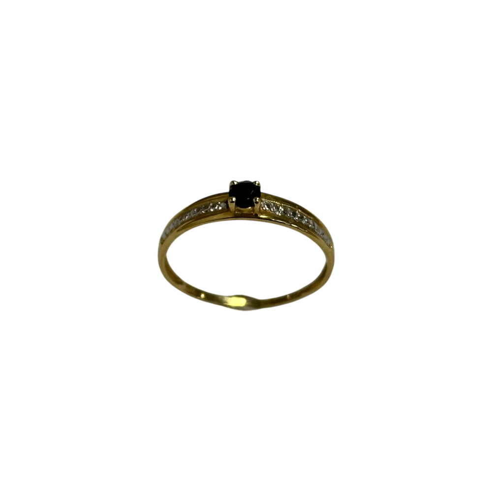 Bague Or avec Pierre Bleue et Diamants