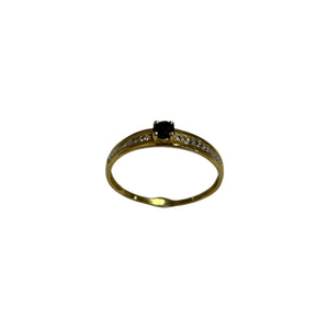 Bague Or avec Pierre Bleue et Diamants