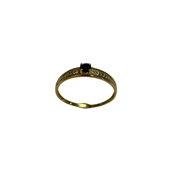 Bague Or avec Pierre Bleue et Diamants