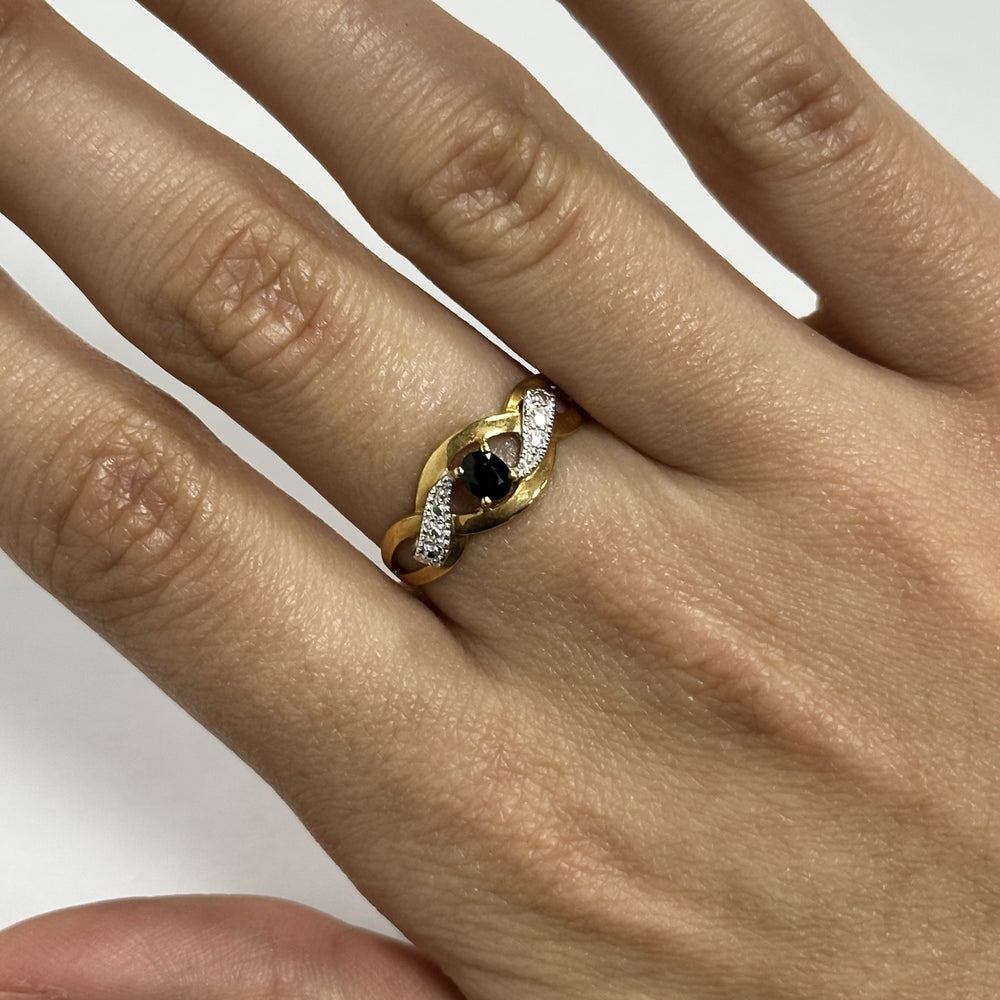 Bague 2 Ors avec Pierre Bleue