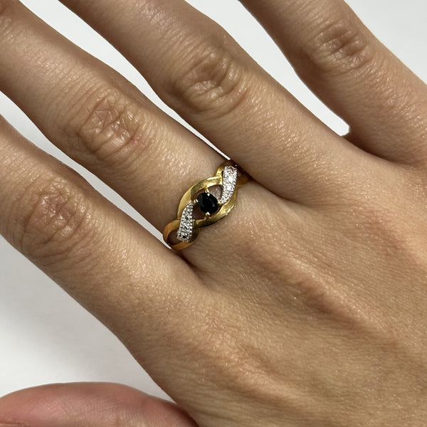 Bague 2 Ors avec Pierre Bleue