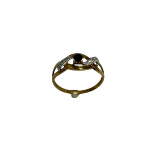 Bague 2 Ors avec Pierre Bleue
