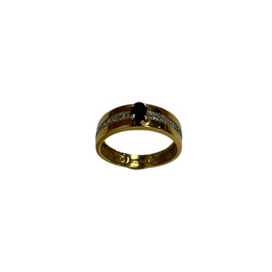 Bague Or avec Pierre Bleue et Diamants
