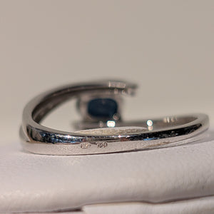 Bague Or avec Pierre Bleue et Diamant