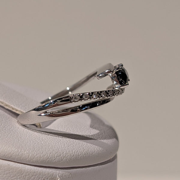 Bague Or avec Pierre Bleue et Diamant