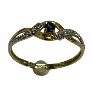 Bague 2 Ors avec Saphir
