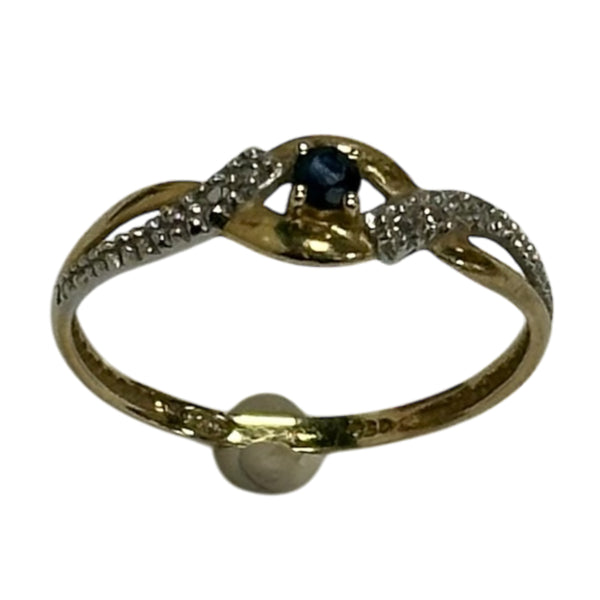Bague 2 Ors avec Saphir