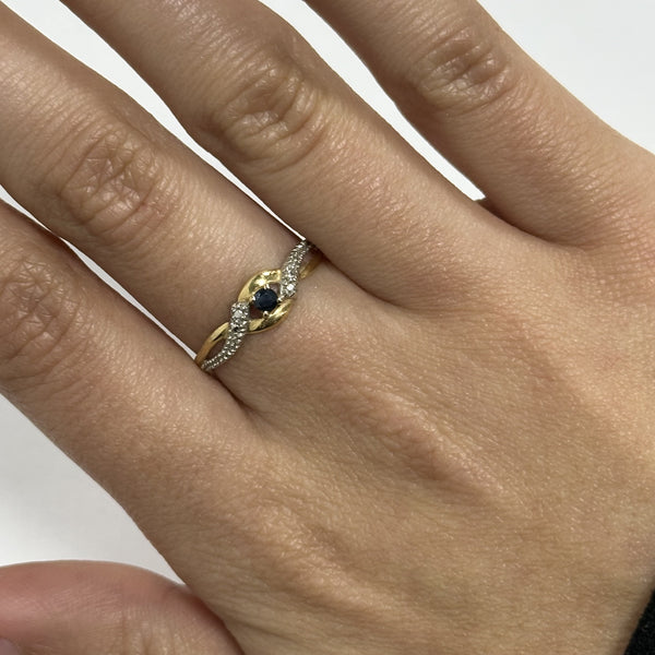 Bague 2 Ors avec Saphir