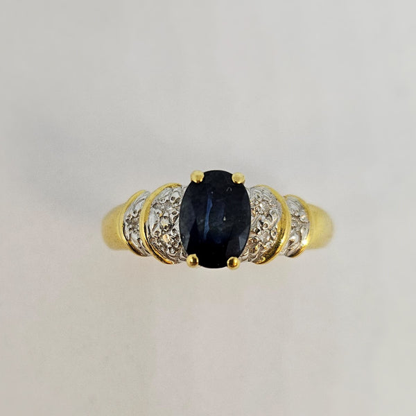 Bague Or avec Saphir et Diamants
