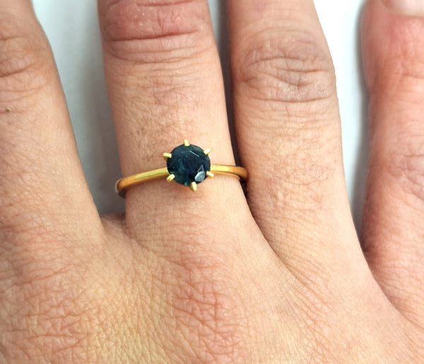 Bague 2 Ors avec Saphir