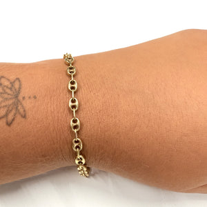Bracelet Or Maille Grain de Café