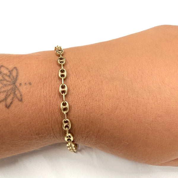 Bracelet Or Maille Grain de Café