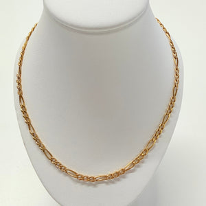 Chaîne Maille figaro en or jaune 18K  - 7.57 Grs