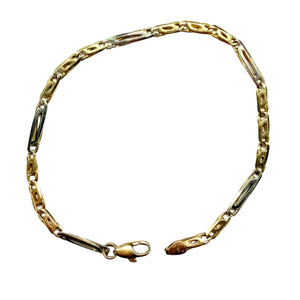 Bracelet Maille Fantaisie Or Jaune et Blanc 18k