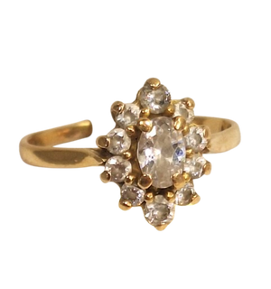 Bague Marguerite en Or jaune 18K avec Oxydes