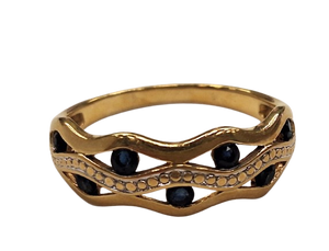 Bague en or jaune avec 7 saphirs