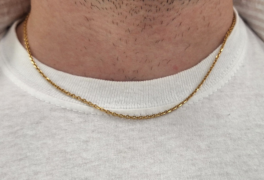 Collier or maille forçat