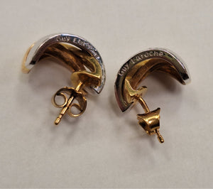 Boucles d'oreilles en 3 ors et diamants signées Guy Laroche