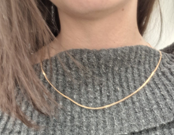 Collier or maille gourmette
