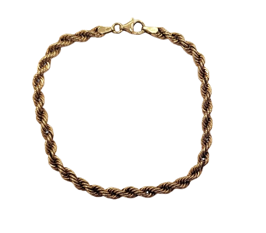 Bracelet en Or jaune 18K torsadé Lg18cm