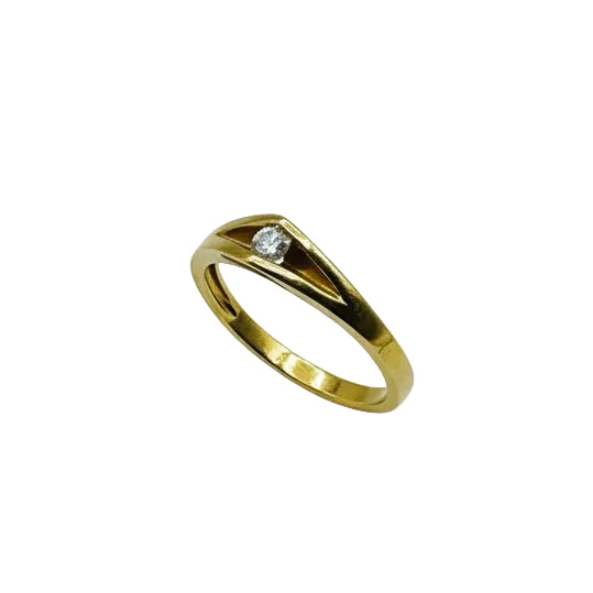Bague Solitaire Or Jaune 18k - 2.77 G