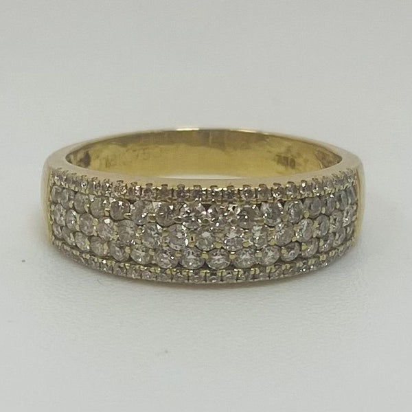 Bague or avec pavage diamants