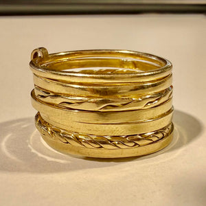 Bague Semainier Or Jaune 18K - 9.23 Grs - Taille 60