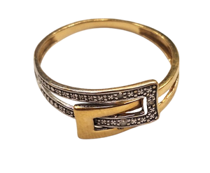 Bagues Alliance Or Jaune et Blanc 18 Carats avec Diamants
