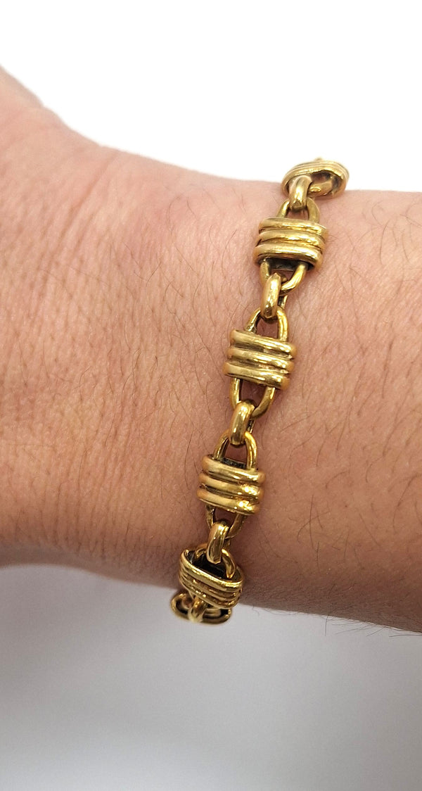 Bracelet Gourmette Or Jaune 18K Tête d'Aigle