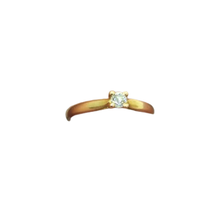 Solitaire en Or Jaune 18K avec Diamant 0.1ct