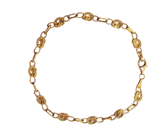 Bracelet Maillon Or Jaune 18K Nœuds Marins