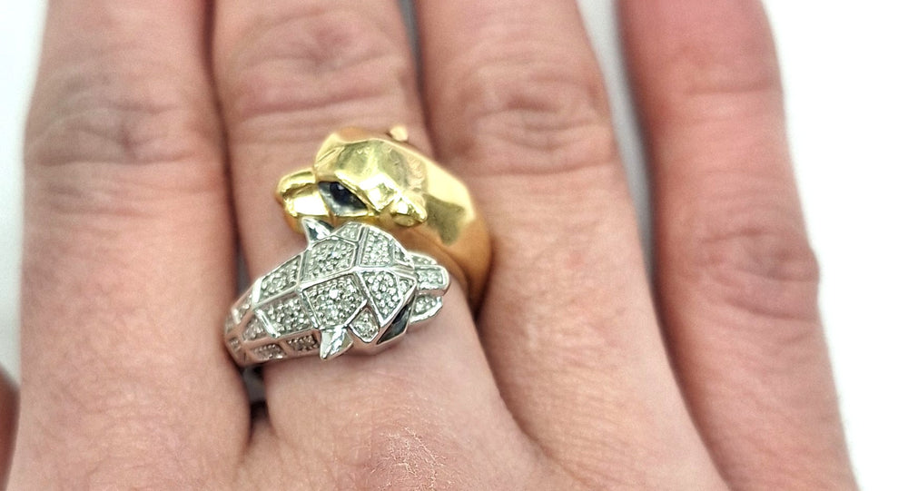 Bague Panthères 2 ors