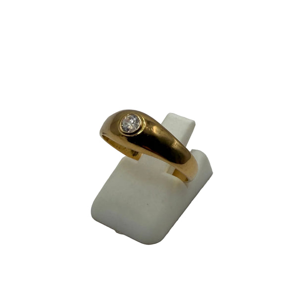Bague en or jaune 18K avec Oxyde de Zirconium - T56