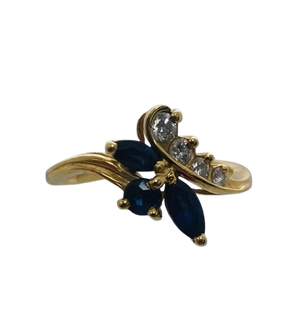 Bagues en Or Jaune avec Diamants et Saphirs