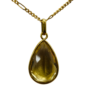 Pendentif Goutte Citrine Or 18K sans Poinçon