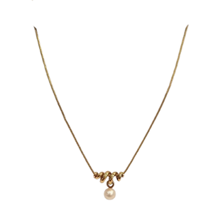 Collier Princesse Or Jaune 18K avec perle de culture