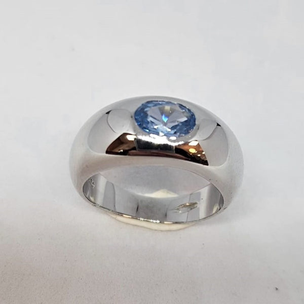 Bague en or blanc 14k avec topaze