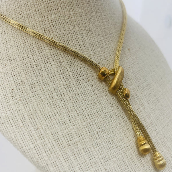 Collier cravate or jaune