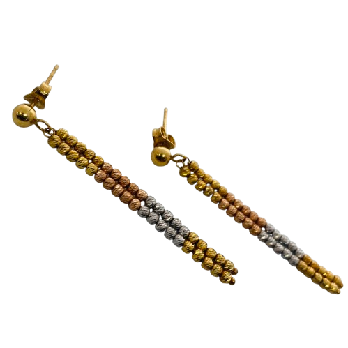Boucles d'oreilles pendantes 3 ors