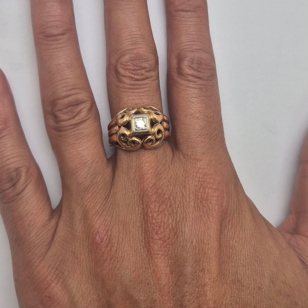 Bague Diamant Or Jaune 750 18k - Taille 57