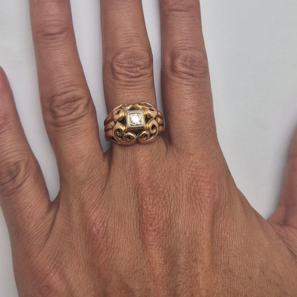 Bague Diamant Or Jaune 750 18k - Taille 57