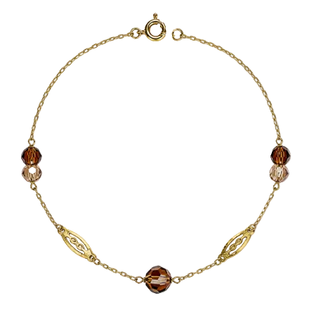 Bracelet station or jaune 18 carats, motifs ajourés